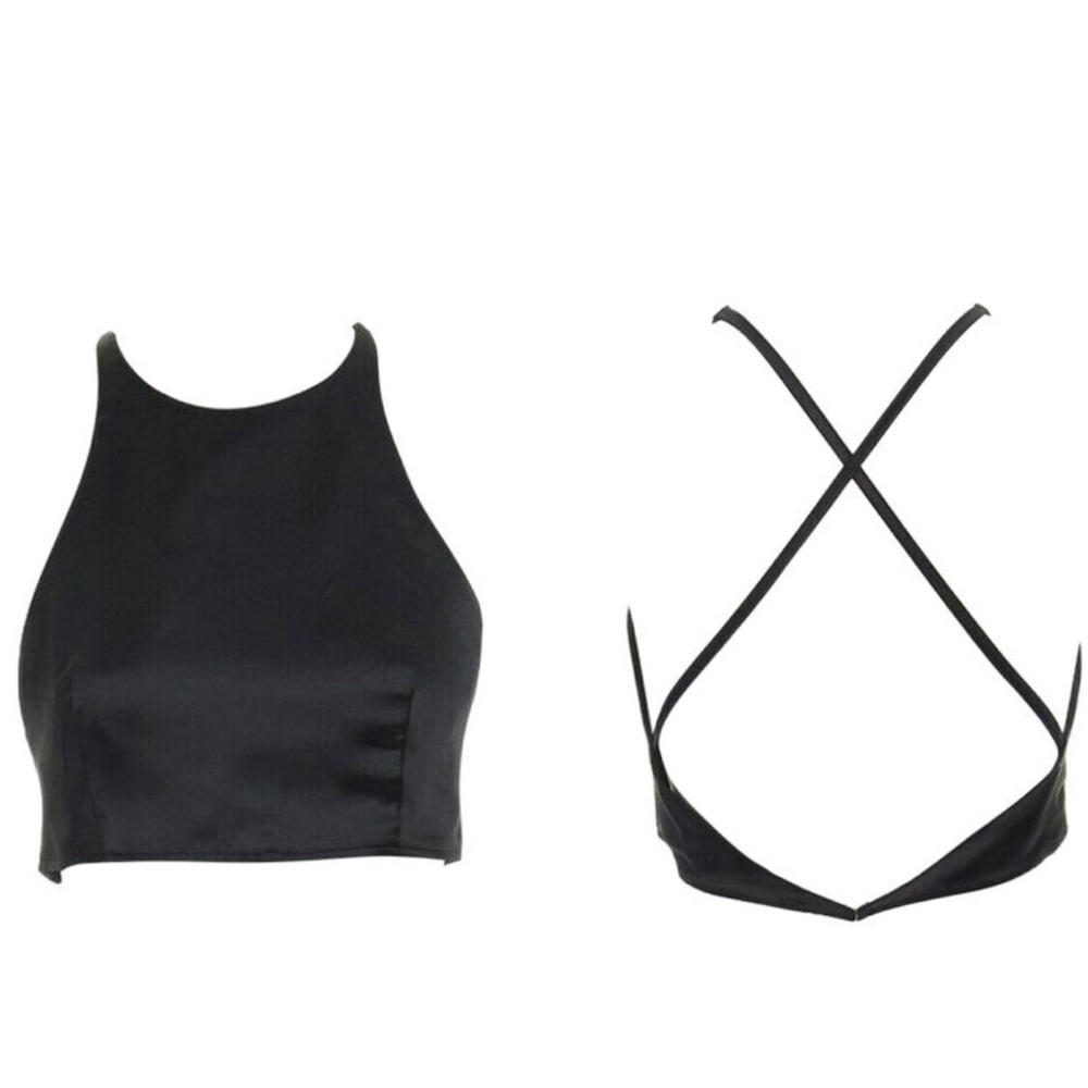 Misha Collection cross strap crop top